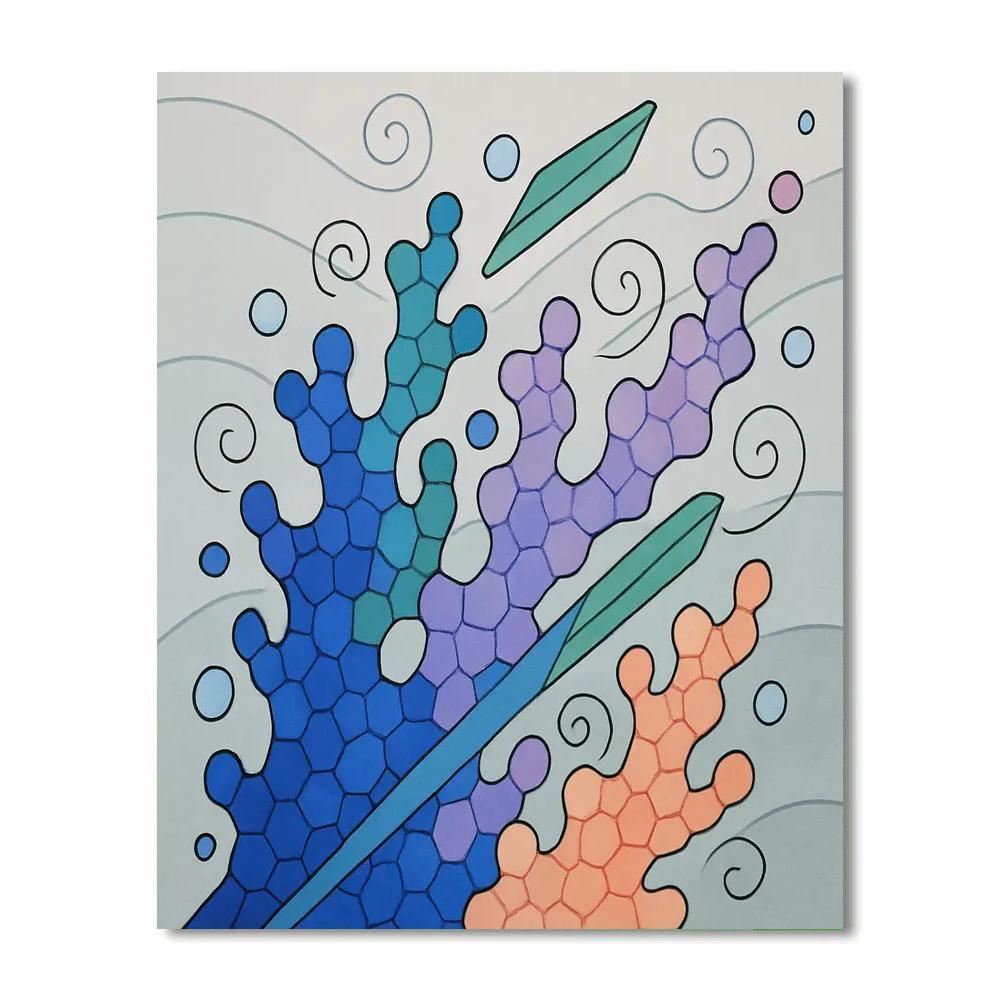 Glass Reef In Abstract Motion Number painting