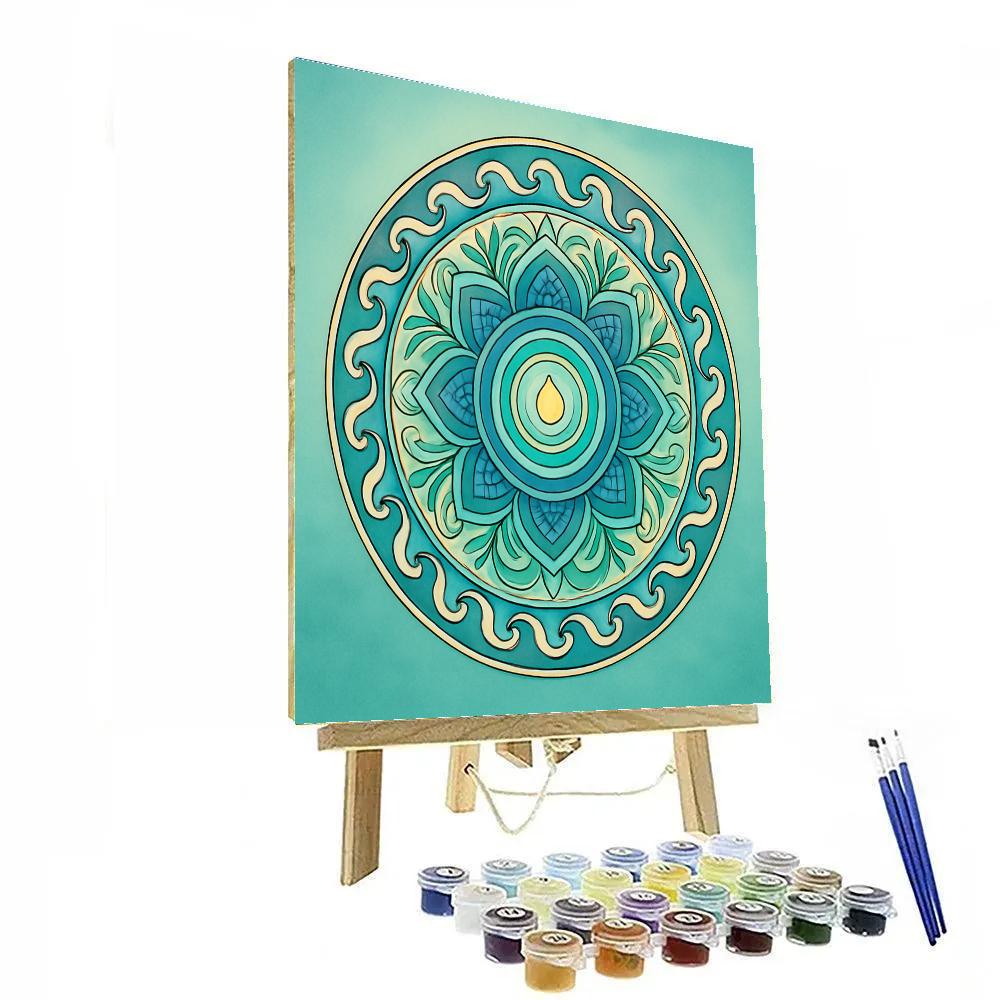 Riverlight Mandala With Tidal Petals Numbered painting kits