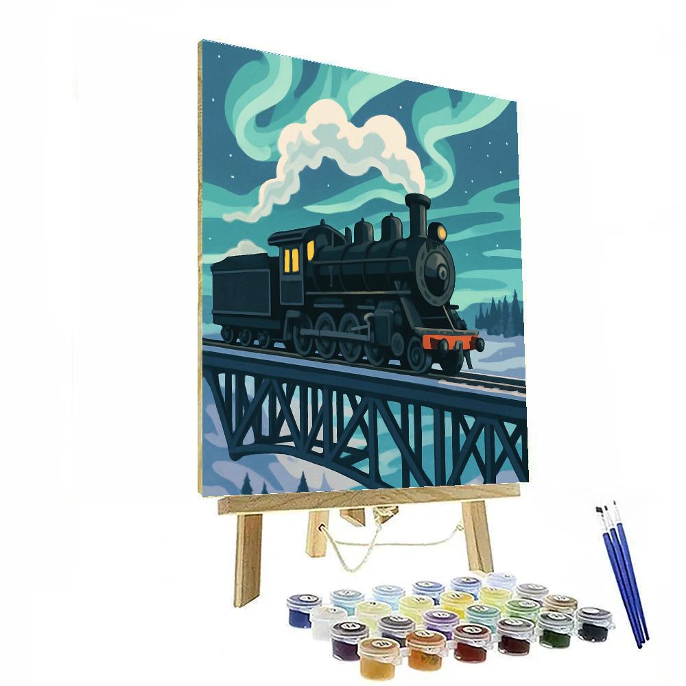 Aurora-Cut Vintage Train Paint by numbers art