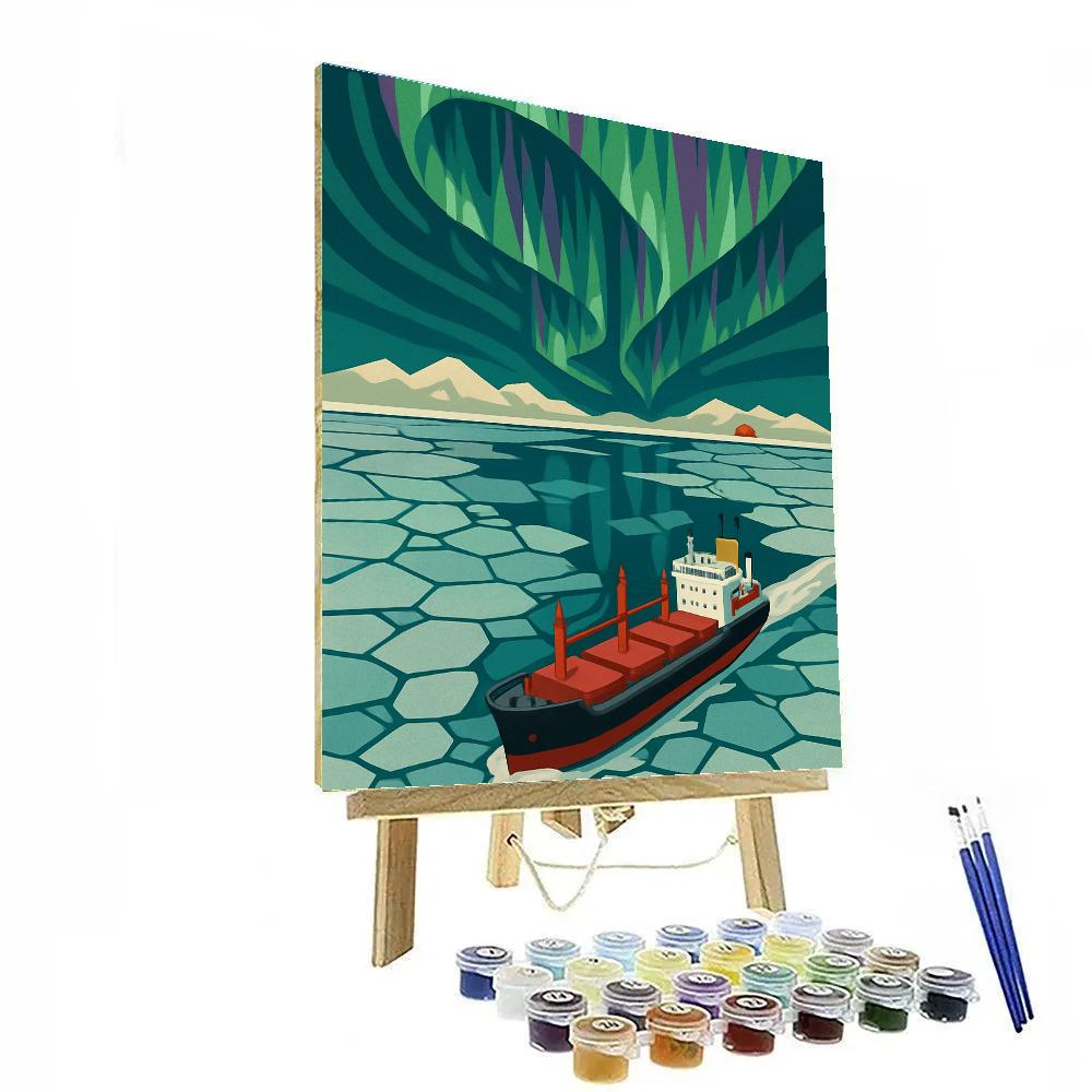 Aurora Lattice Ship Paint by numbers art