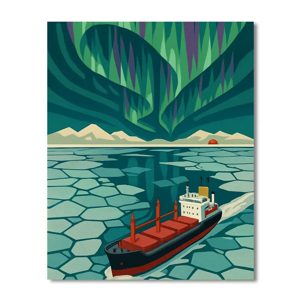 Aurora Lattice Ship Paint by numbers art