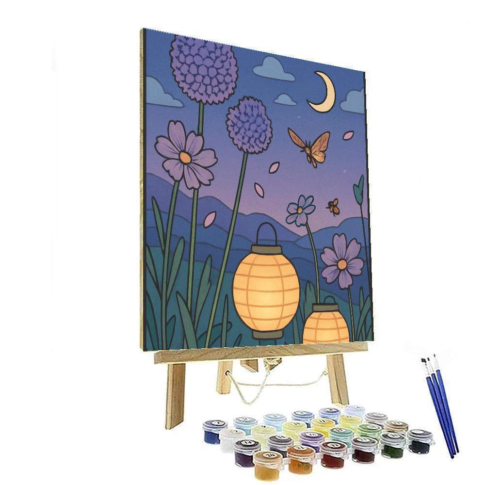 Paper Lantern Meadow In Floral Numbered painting kits