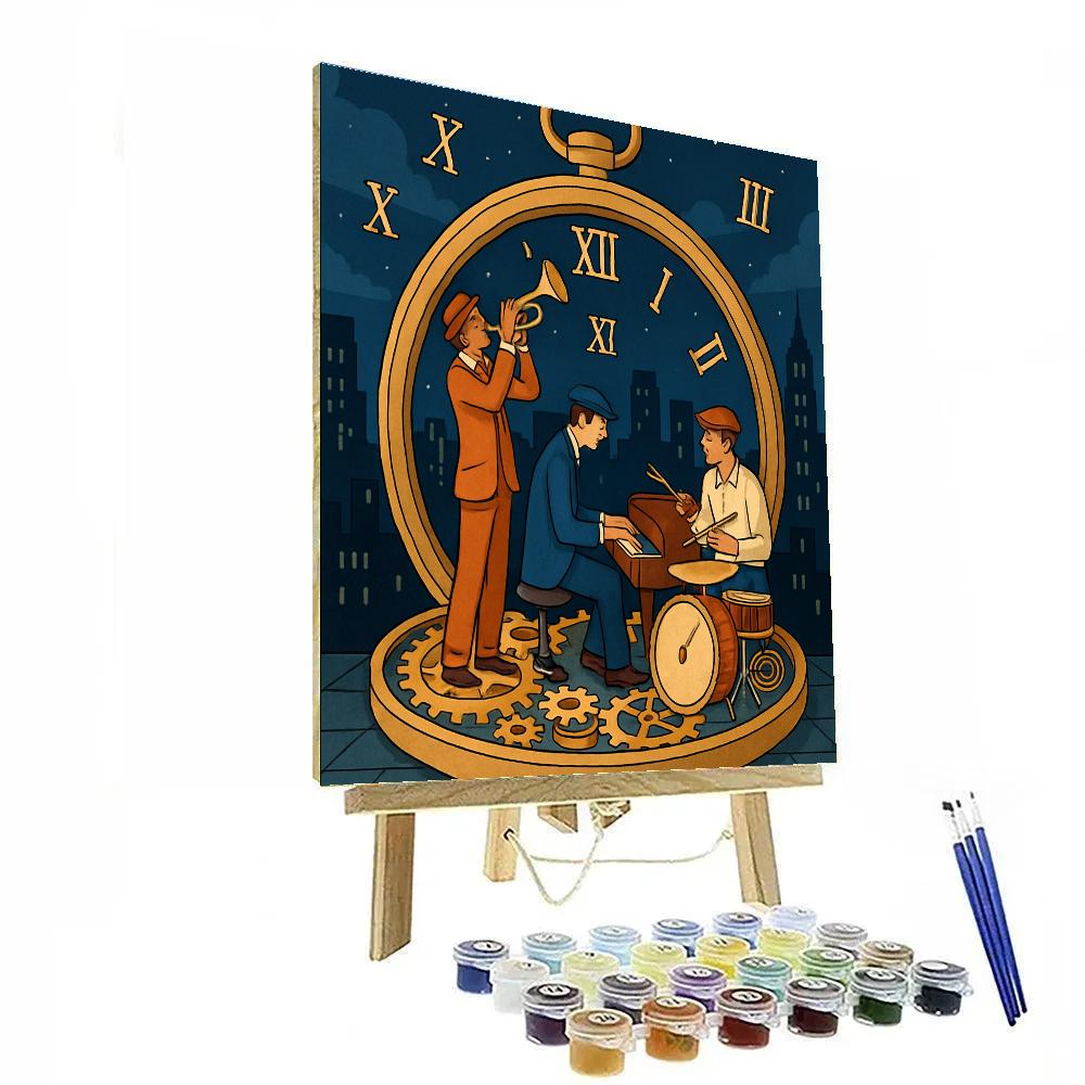 Jazz-Clockwork Rooftop Jam Paint by numbers art