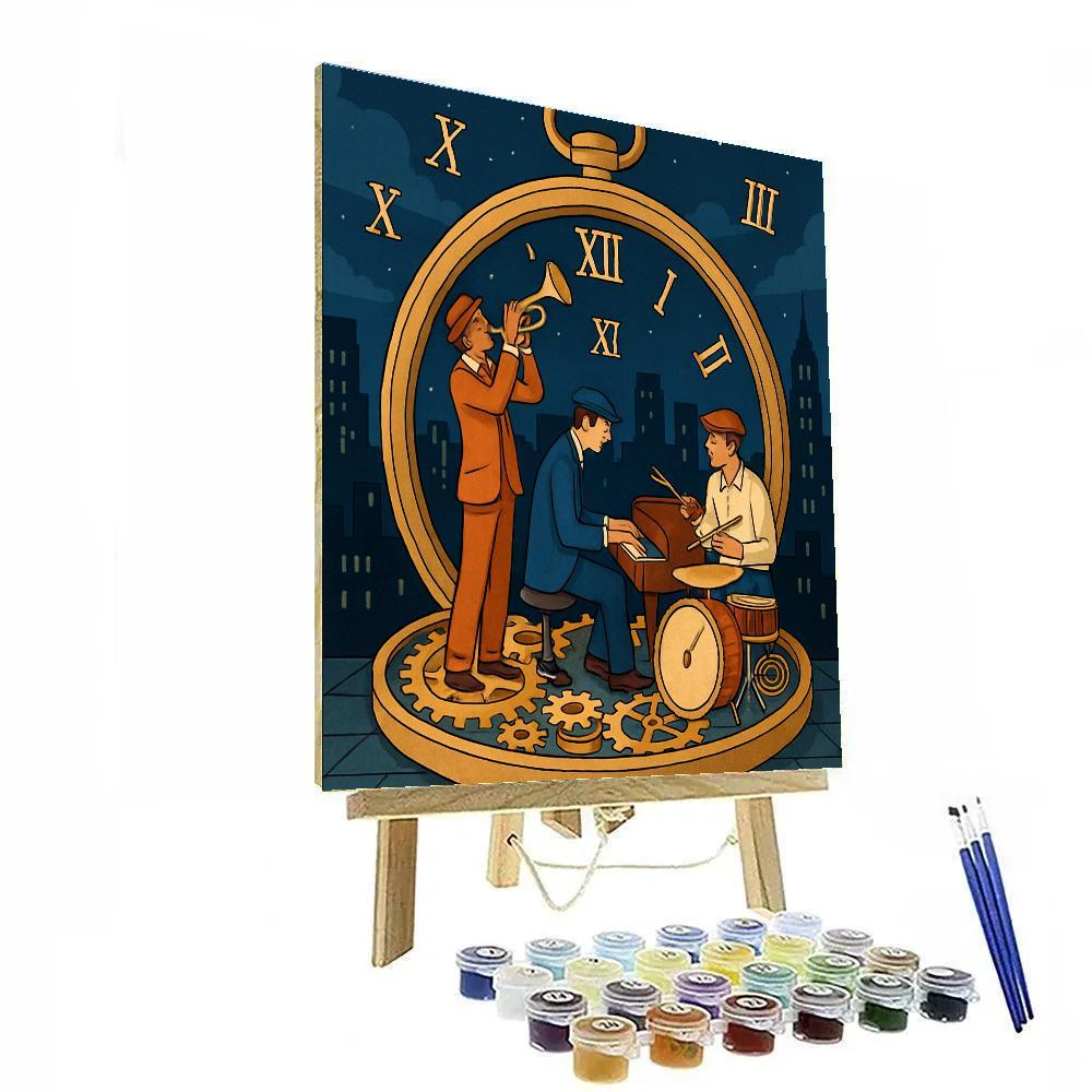 Jazz-Clockwork Rooftop Jam Paint by numbers art