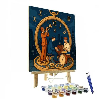 Jazz-Clockwork Rooftop Jam Paint by numbers art