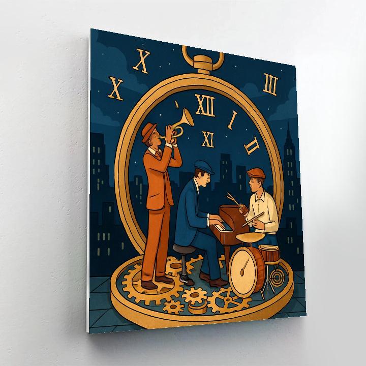 Jazz-Clockwork Rooftop Jam Paint by numbers art