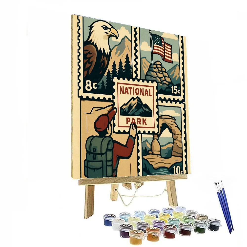 Highland National Park Stampscape Poster DIY paint by numbers