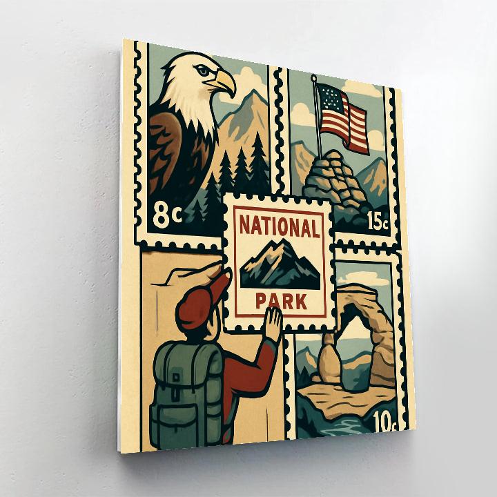Highland National Park Stampscape Poster DIY paint by numbers