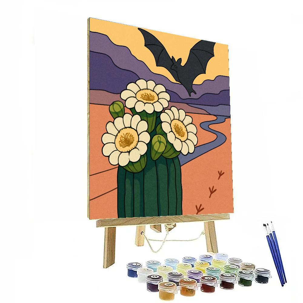 Cactus Bloom In Desert Twilight paint by numbers