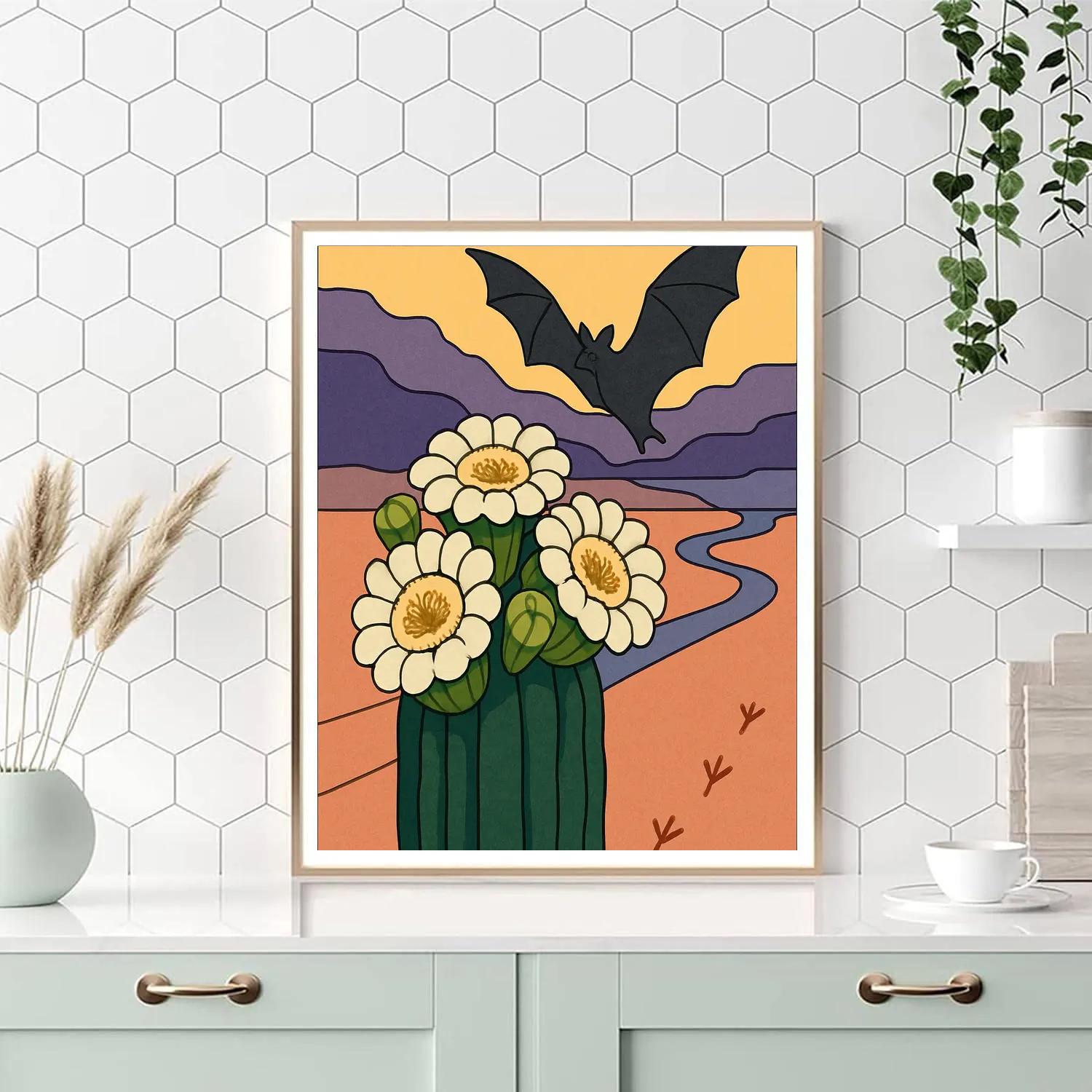 Cactus Bloom In Desert Twilight paint by numbers