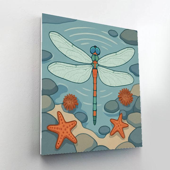 Tidepool Compass Dragonfly painting number kit