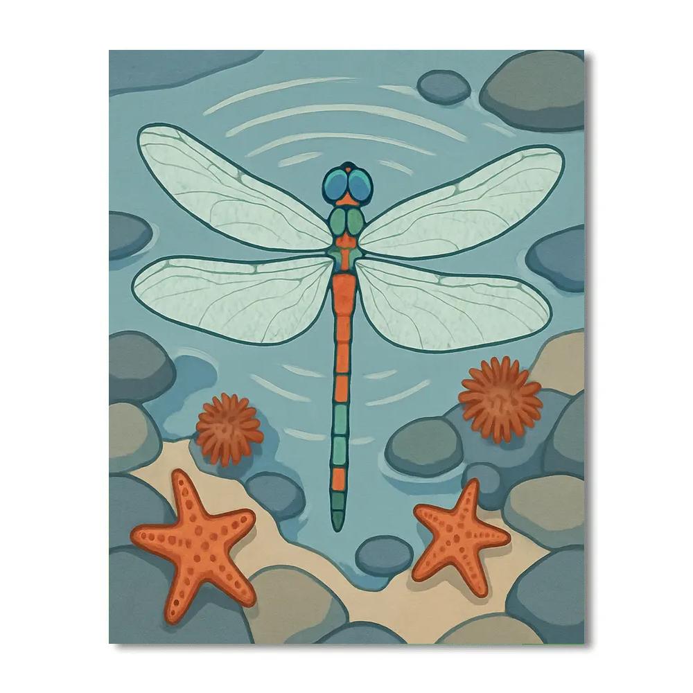 Tidepool Compass Dragonfly painting number kit