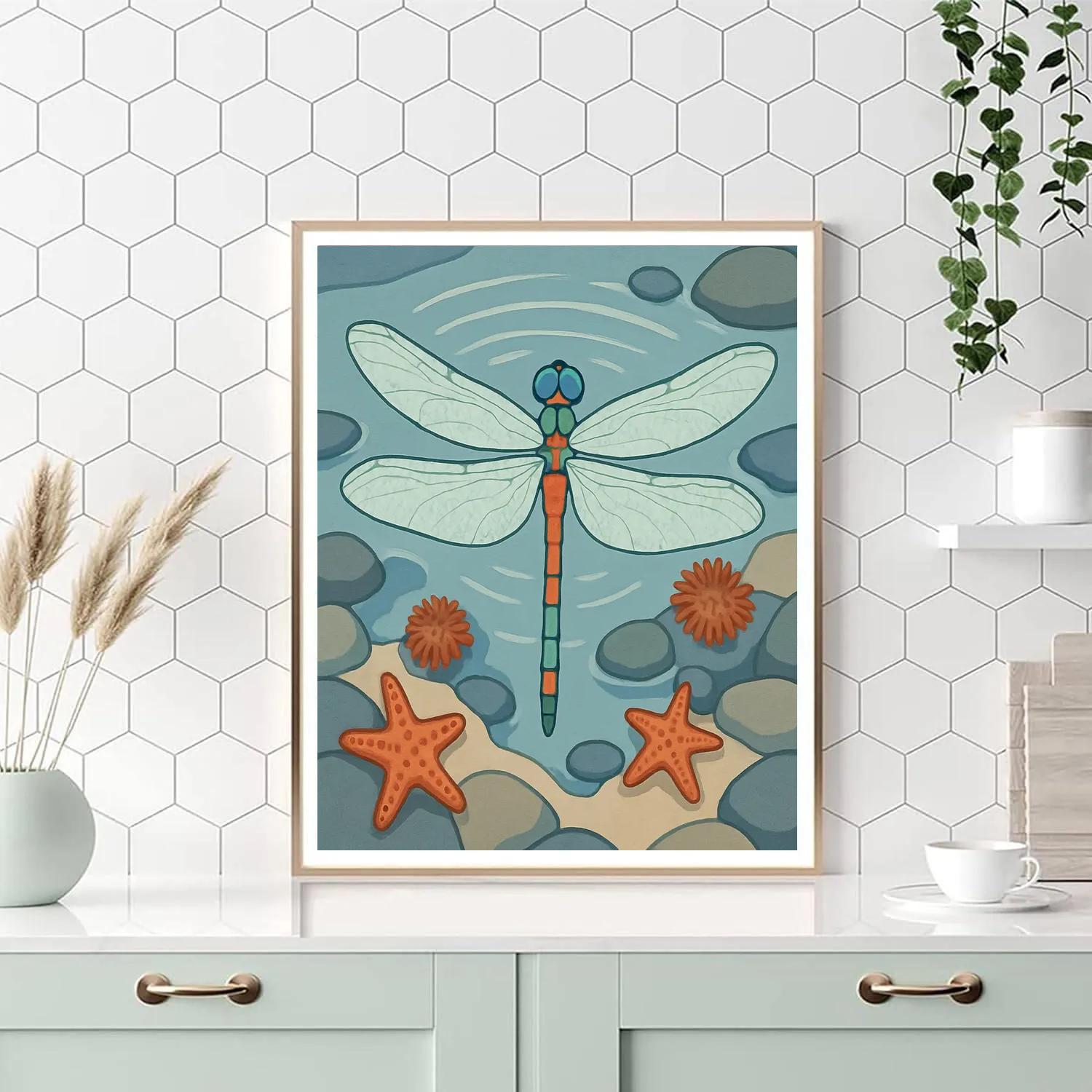Tidepool Compass Dragonfly painting number kit