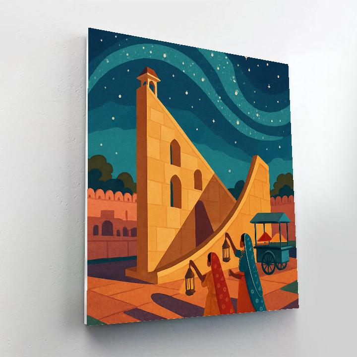 India Crafted Sandstone Star Observatory Number painting