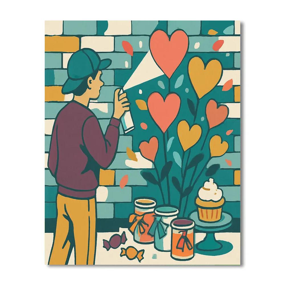 Street Murals In Bloom Valentines Day Ending Numbered painting kits