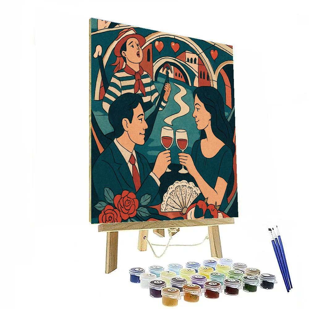 Gondola Serenade Through The Canal Valentines Day paint by numbers