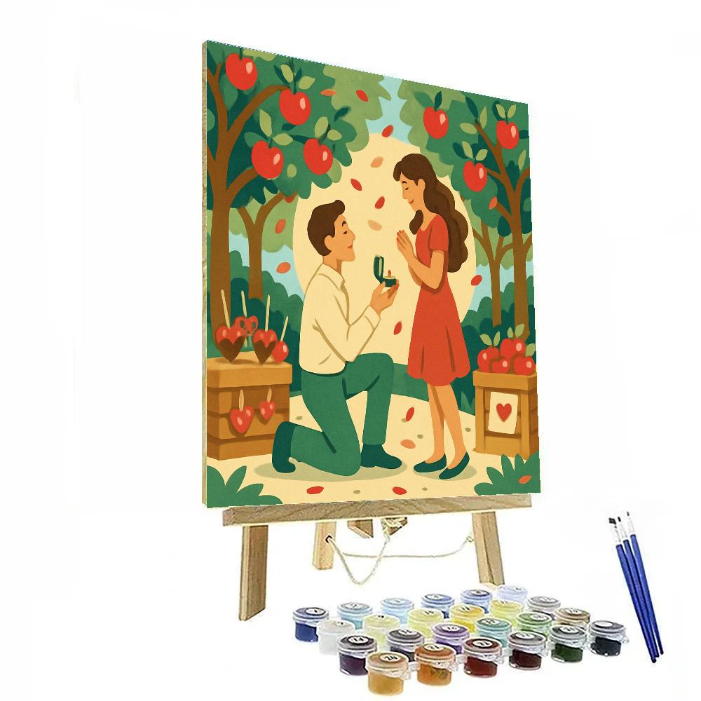 Valentines Day Sunlit Orchard Proposal paint by color