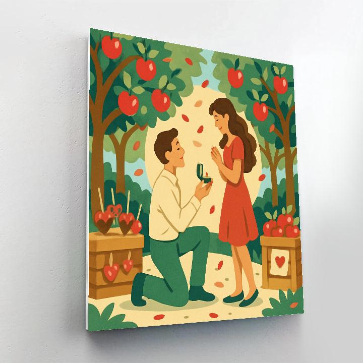 Valentines Day Sunlit Orchard Proposal paint by color