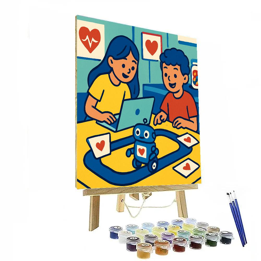 After School Robotics Cupid Valentines Day painting number kit