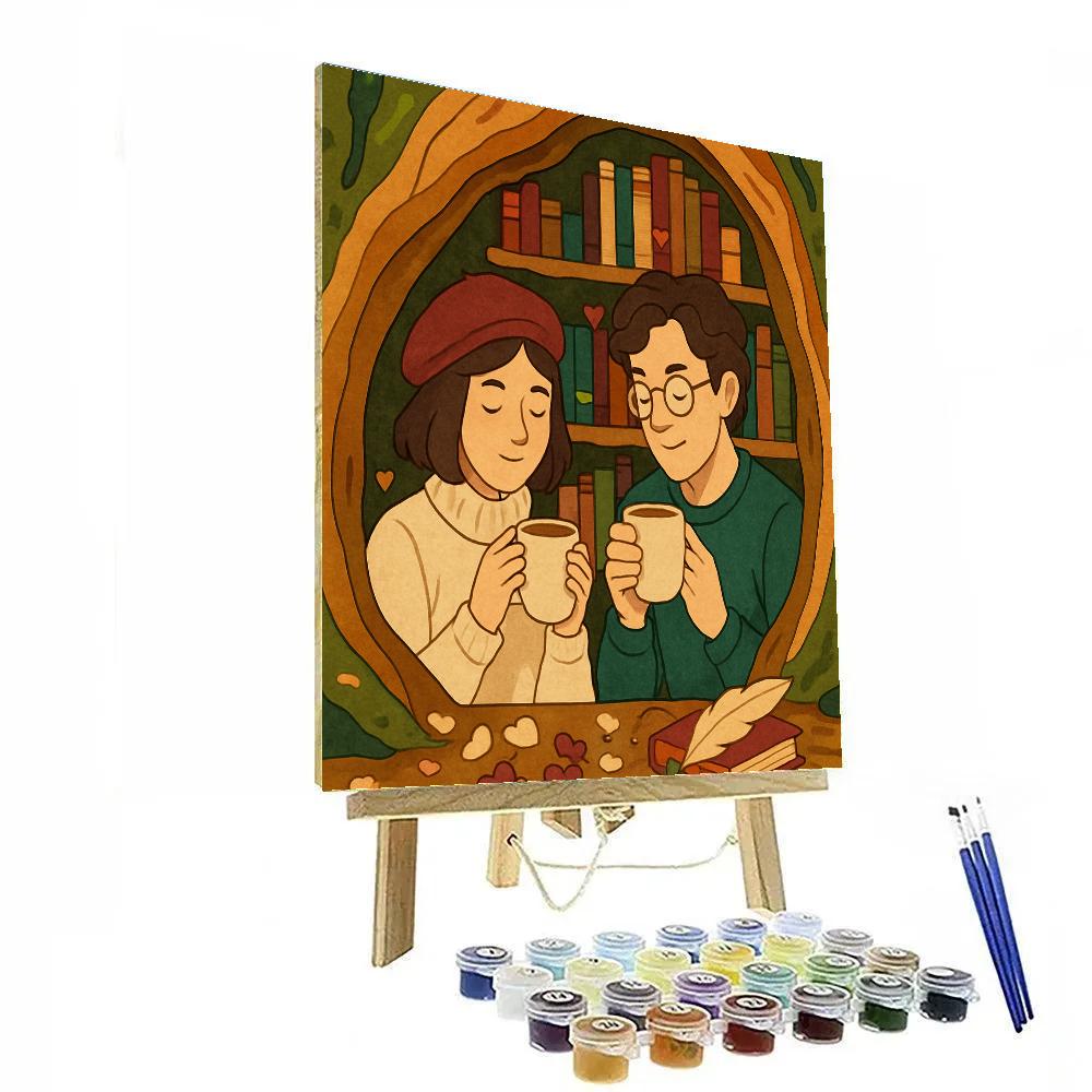 Forest Library Nook Valentines Day Whisper Paint by numbers kits