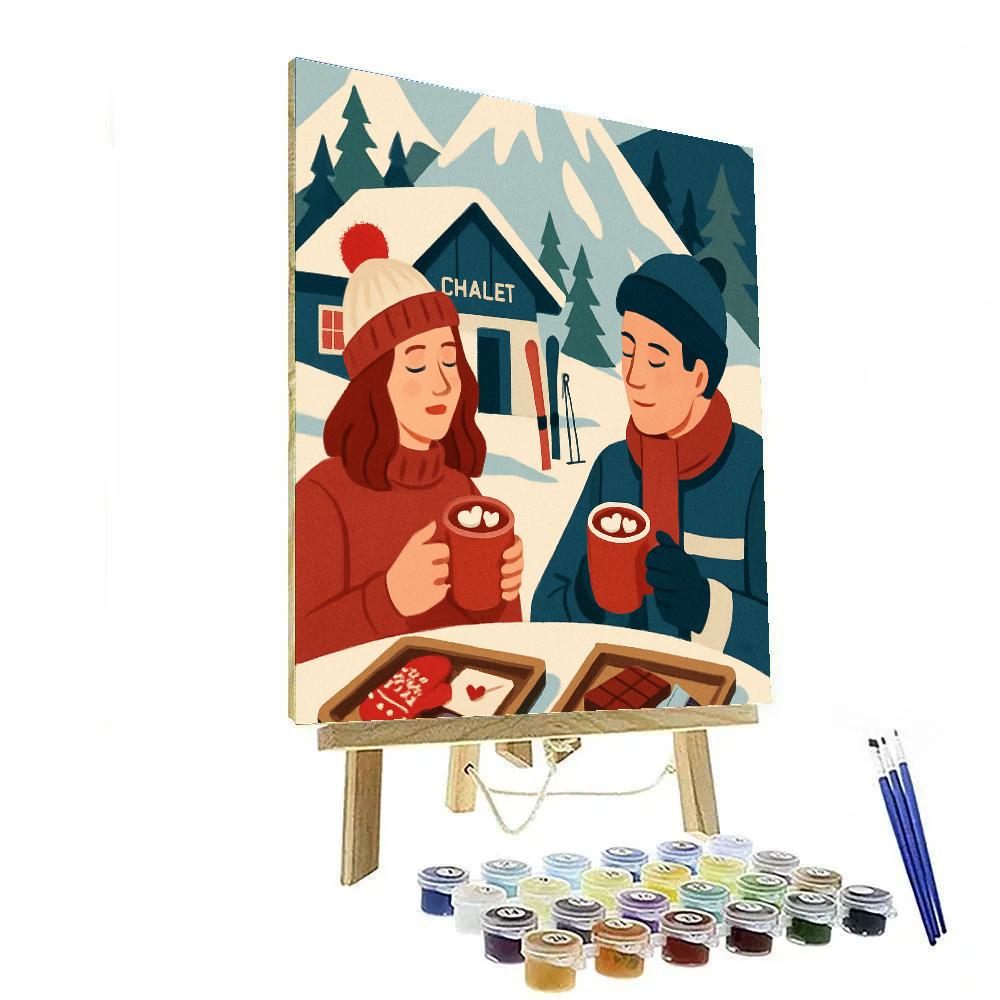 Alpine Hot Cocoa Rest Valentines Day painting number kit