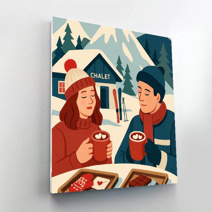 Alpine Hot Cocoa Rest Valentines Day painting number kit