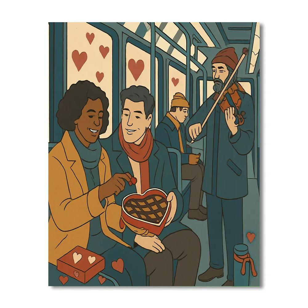 Valentines Day Metro Carriage Chorus Paint by numbers art