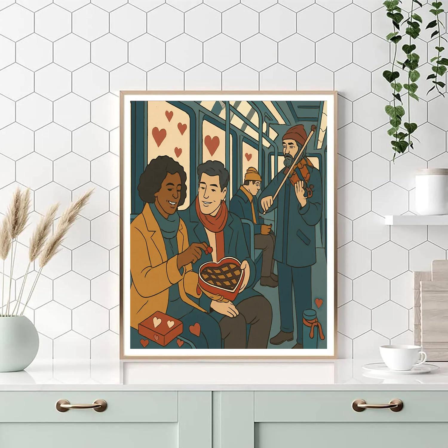 Valentines Day Metro Carriage Chorus Paint by numbers art