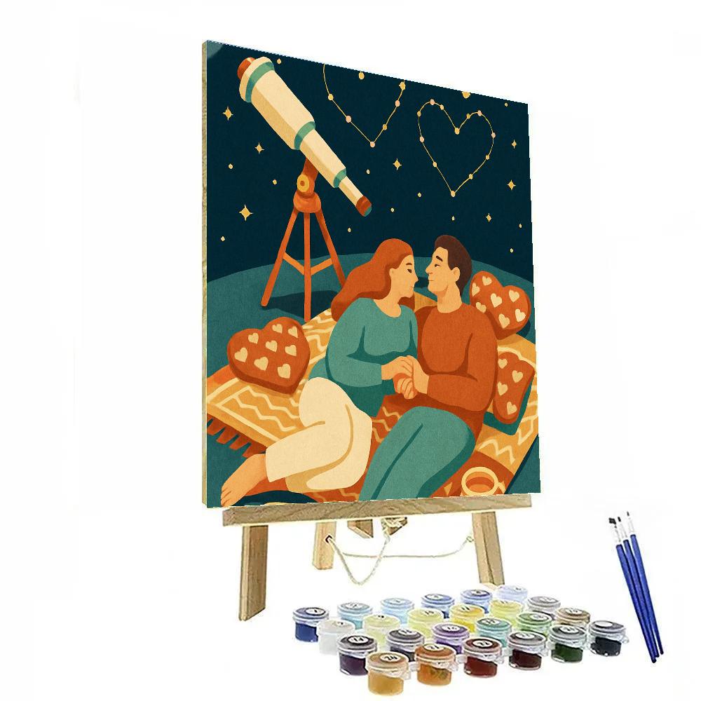 Desert Stargazer Picnic Valentines Day Note Number painting