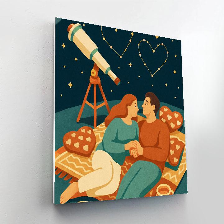 Desert Stargazer Picnic Valentines Day Note Number painting