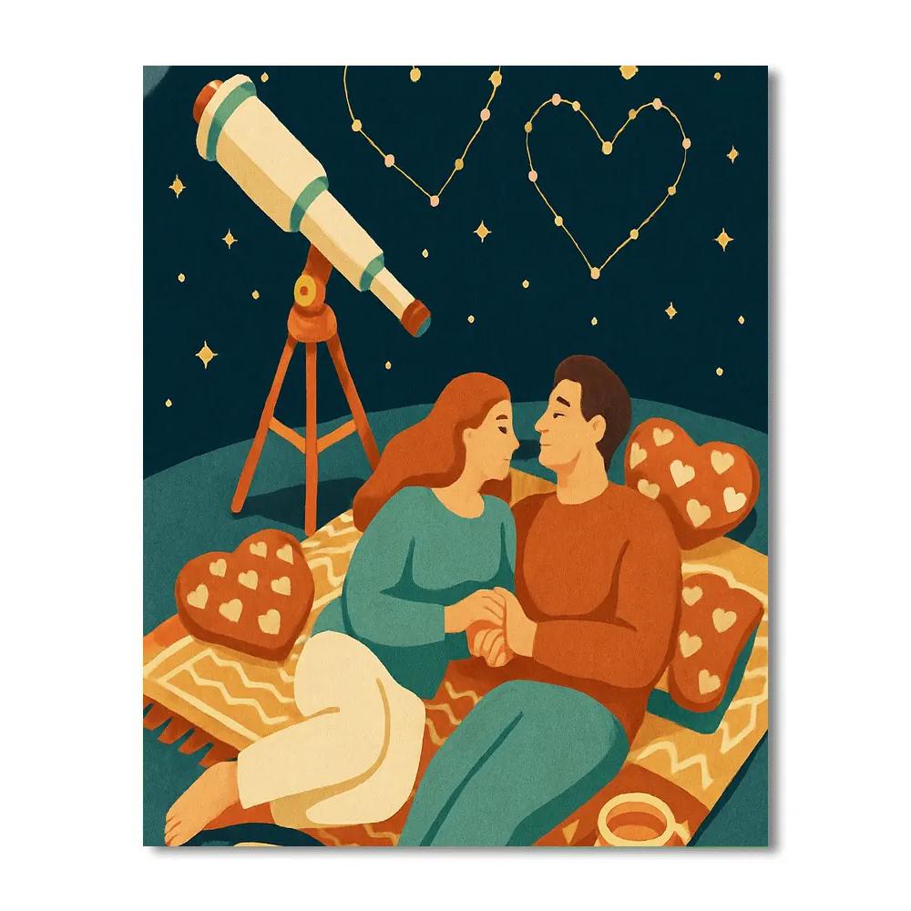Desert Stargazer Picnic Valentines Day Note Number painting