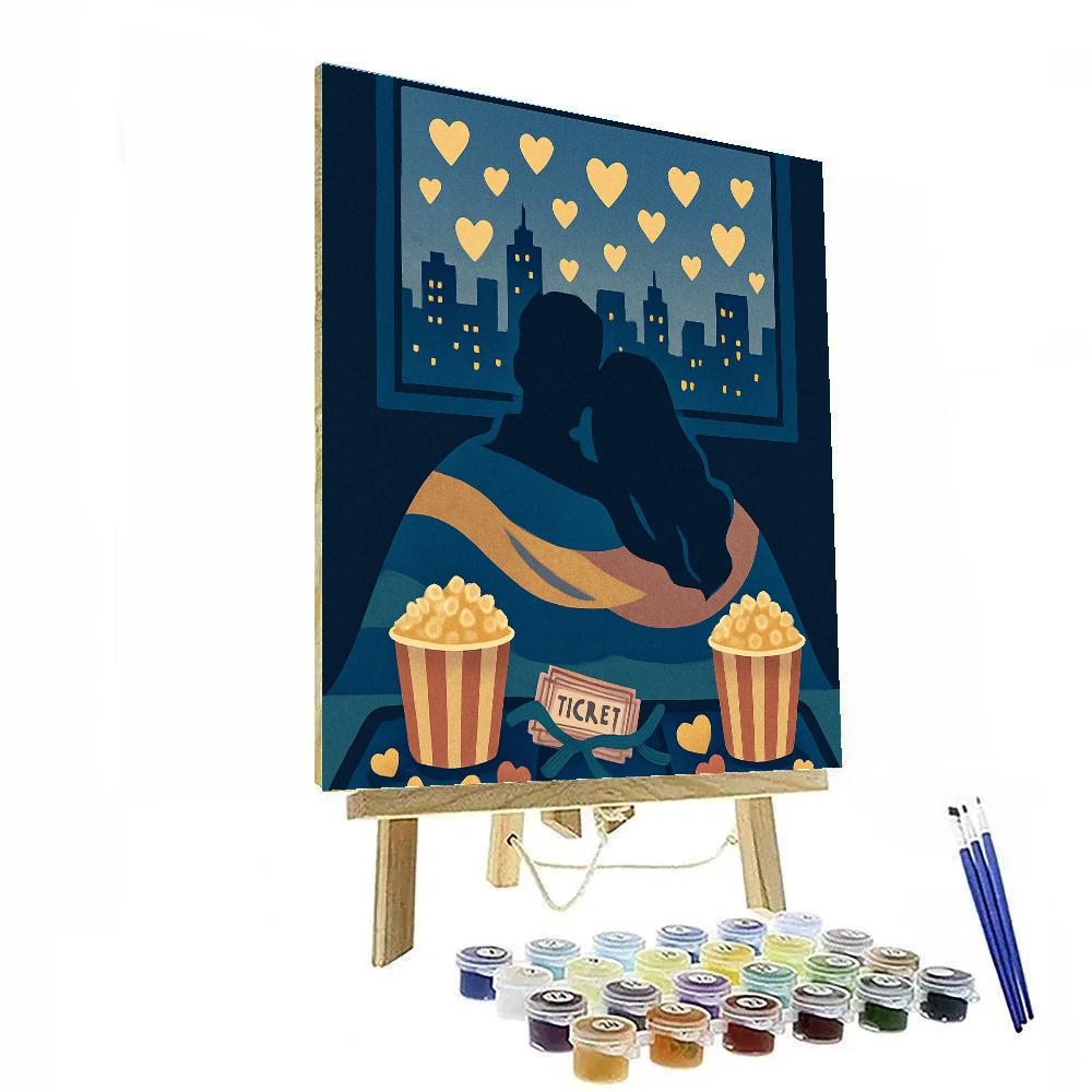 Rooftop Cinema Embrace Valentines Day DIY paint by numbers