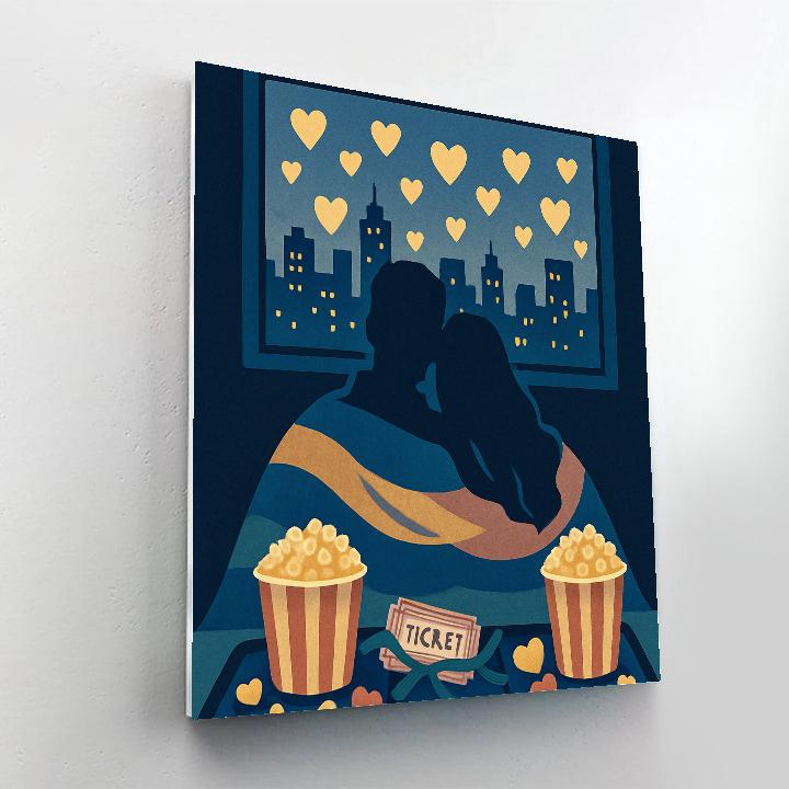 Rooftop Cinema Embrace Valentines Day DIY paint by numbers