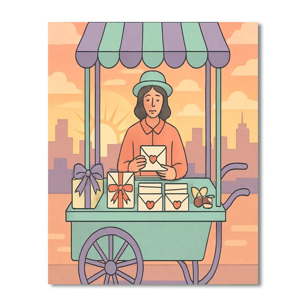 Sunrise Stationery Cart Valentines Day DIY paint by numbers