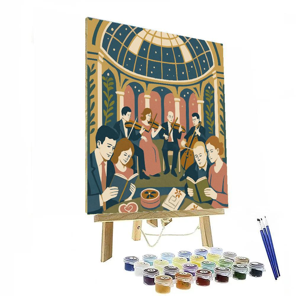 Valentines Day Library Atrium String Quartet Paint by numbers kits