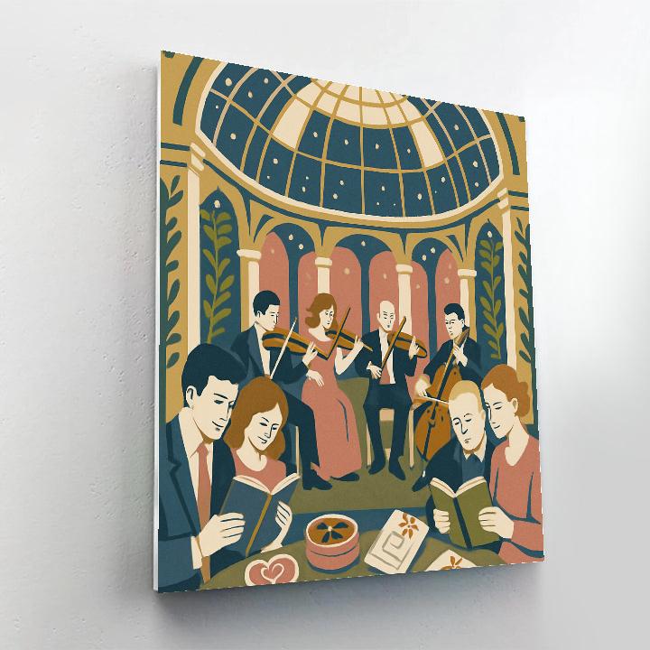 Valentines Day Library Atrium String Quartet Paint by numbers kits