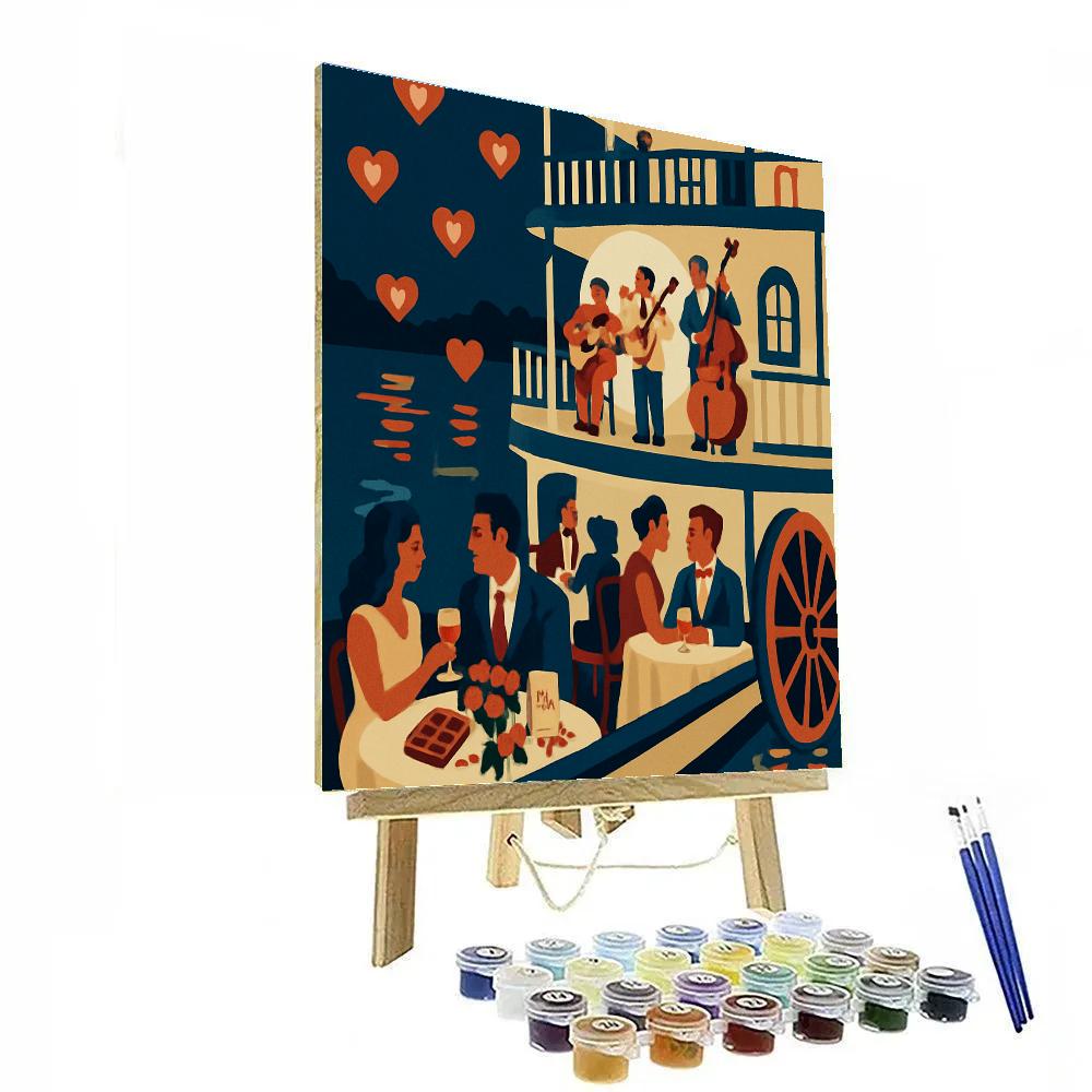 Valentines Day Riverboat Jazz Supper Numbered painting kits
