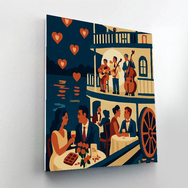 Valentines Day Riverboat Jazz Supper Numbered painting kits
