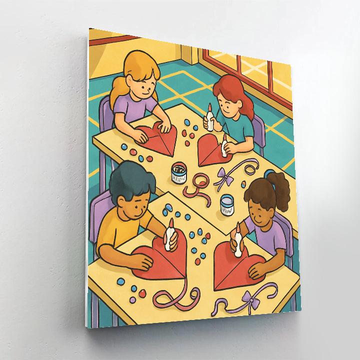 Kite Workshop In The Gym Valentines Day Touch Number painting