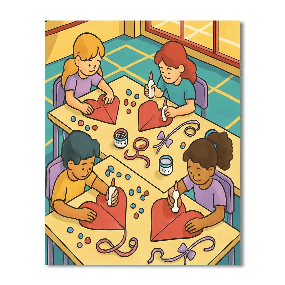 Kite Workshop In The Gym Valentines Day Touch Number painting