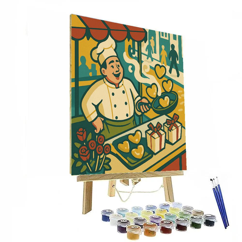 Street Food Cart Of Hearts Valentines Day DIY paint by numbers