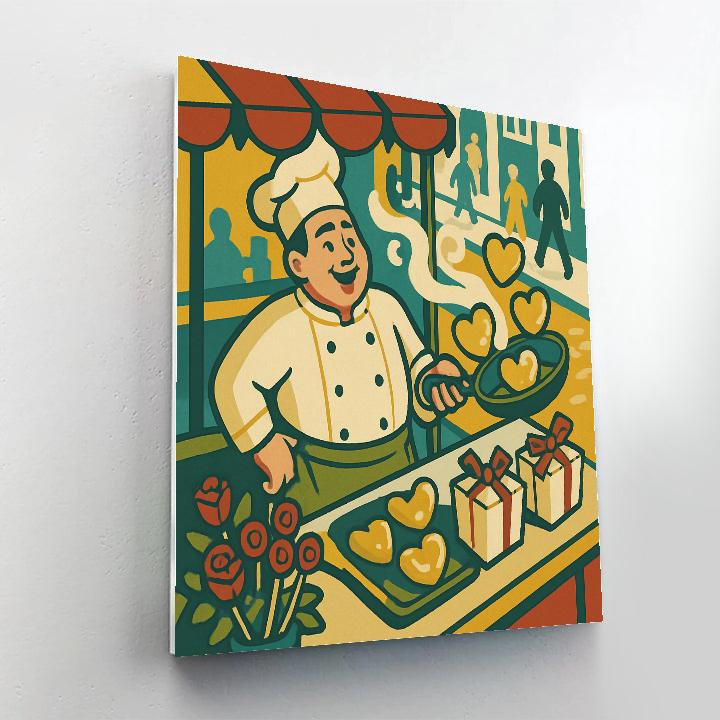 Street Food Cart Of Hearts Valentines Day DIY paint by numbers