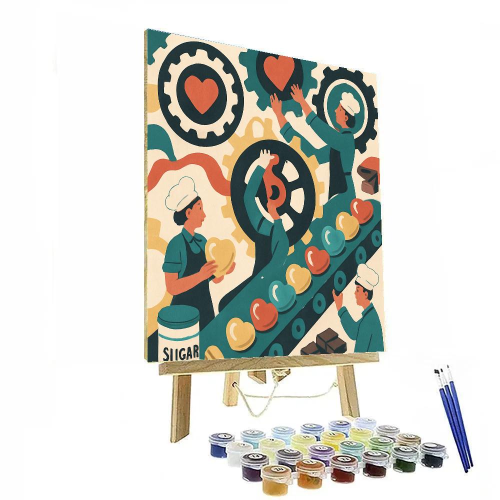 Valentines Day Clockwork Candy Workshop Paint by numbers art