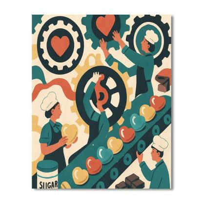 Valentines Day Clockwork Candy Workshop Paint by numbers art