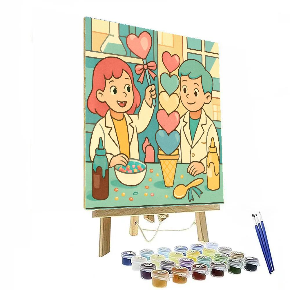 Valentines Day Ice Cream Lab Discovery paint by number