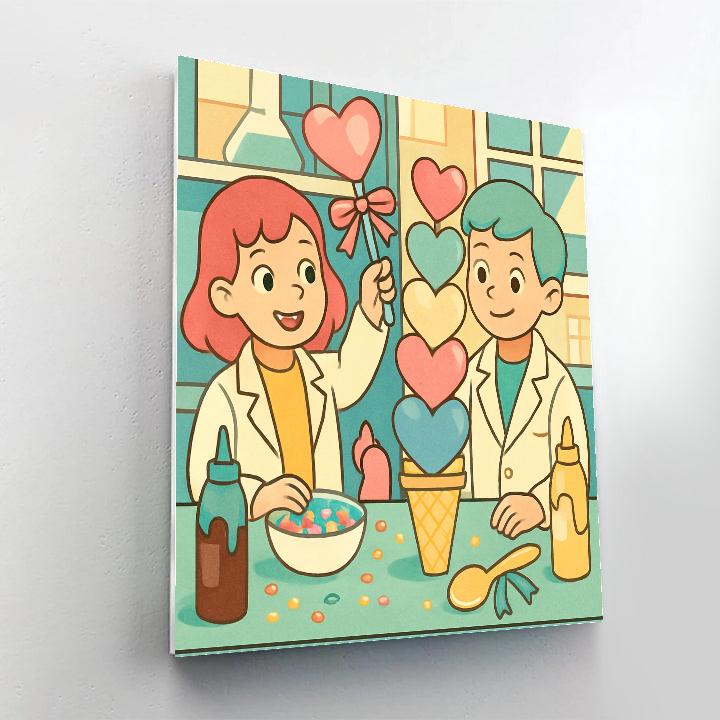 Valentines Day Ice Cream Lab Discovery paint by number