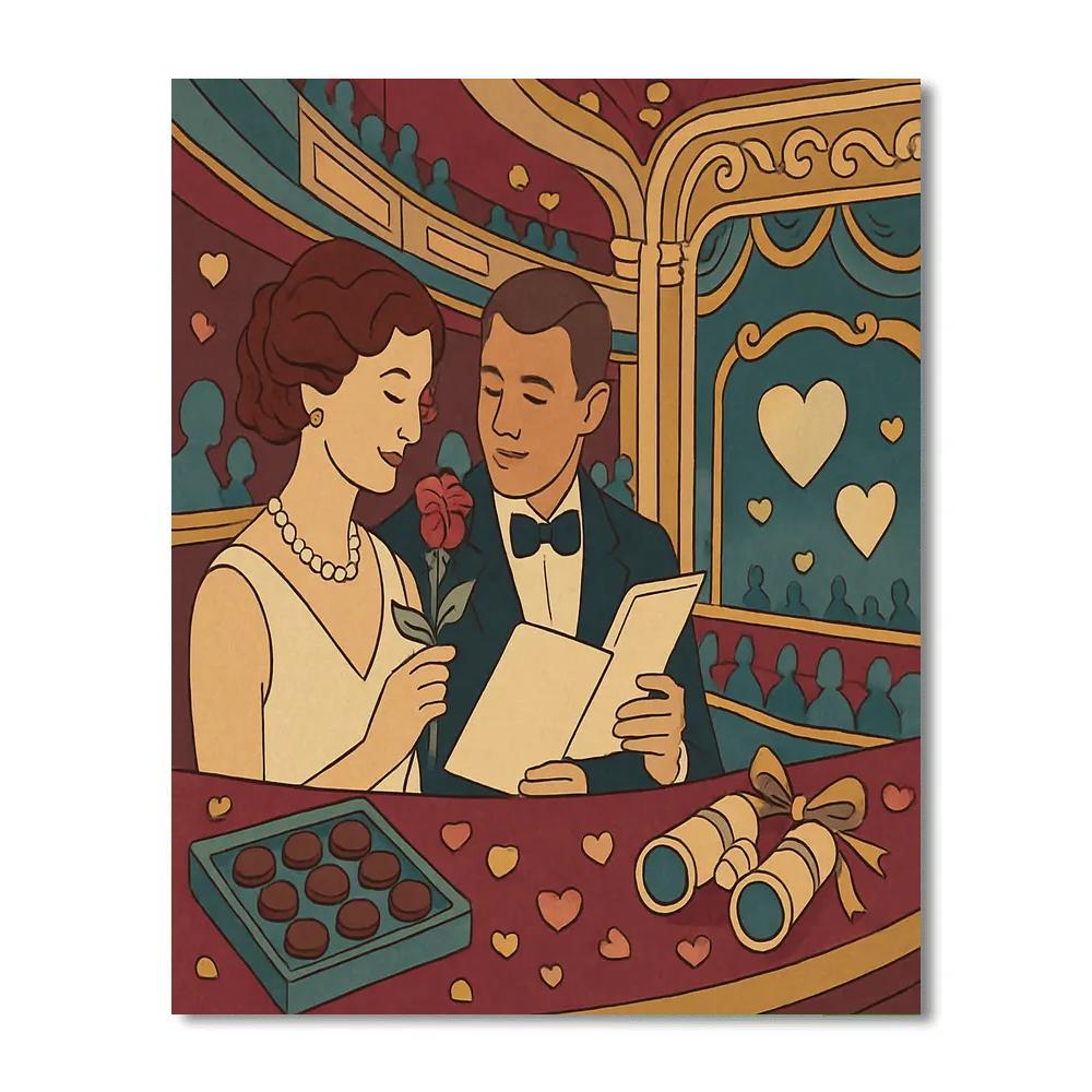 Opera House Balcony Roses Valentines Day Paint by numbers art