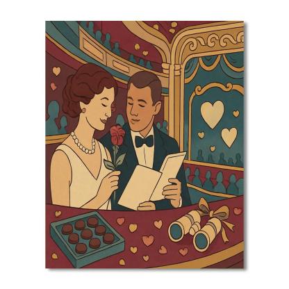 Opera House Balcony Roses Valentines Day Paint by numbers art