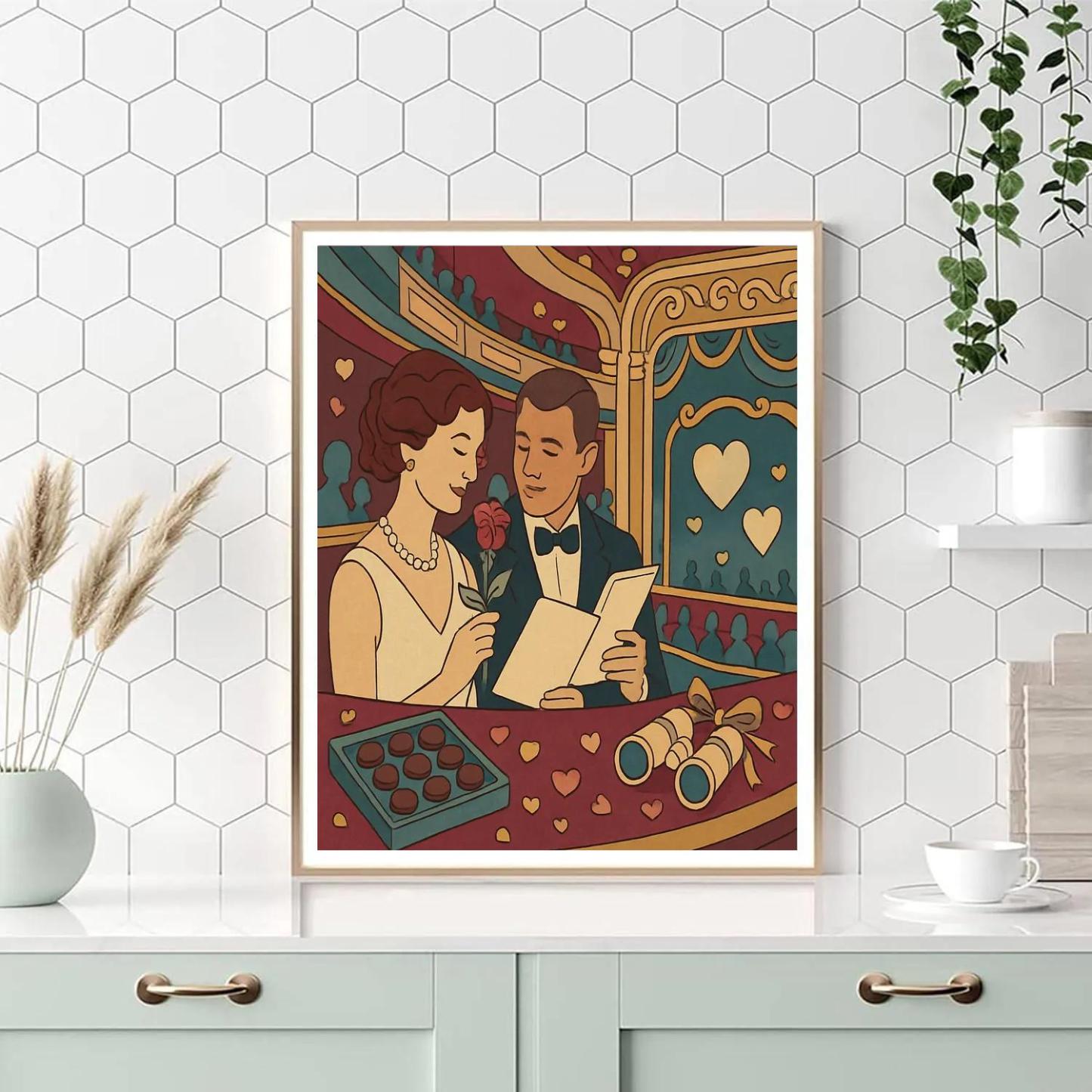 Opera House Balcony Roses Valentines Day Paint by numbers art