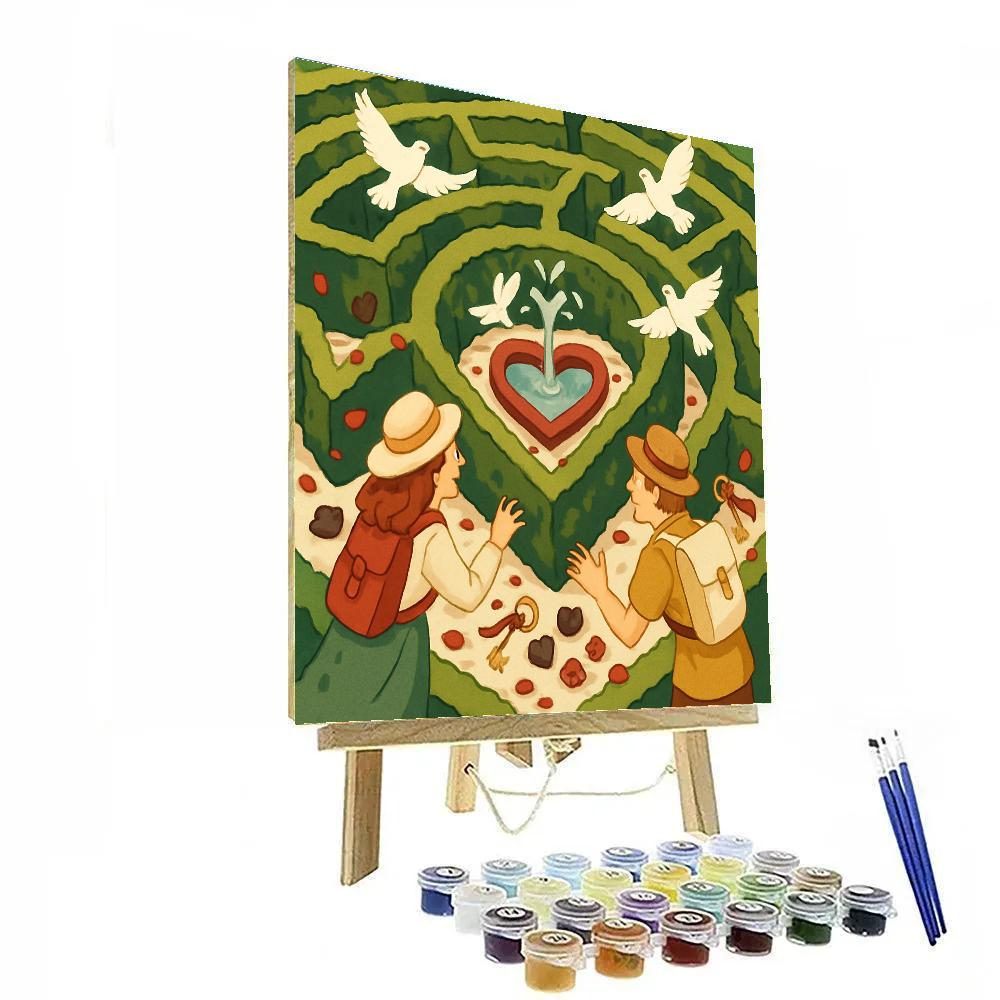 Valentines Day Garden Maze Discovery Number painting
